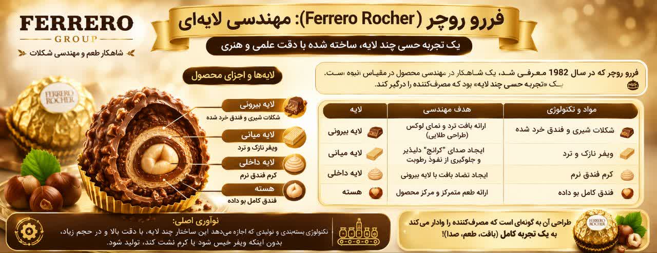 فررو روچر (Ferrero Rocher): مهندسی لایهای فررو روچر (Ferrero Rocher): مهندسی لایهای